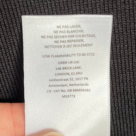 Mare Mare Dress Womens Medium Solid Black Maxi Stretch Tank Top w/ Satin Bottom - Picture 7 of 9